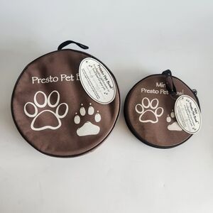 (2) Travel Collapsible Pet Dog Bowl w/ Storage Case (1) Gallon and (1.6) Quart